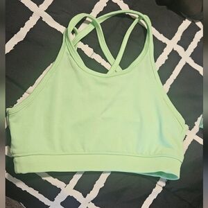 Mint Green Sports Bra with Crisscross Back